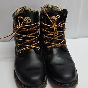 Timberland Black Boots with Gold Accents